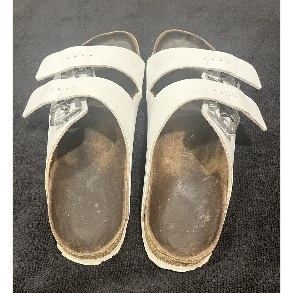 Birkenstock Arizona White Double Strap Sandals Women’s ESTIMATED Size 9 Narrow